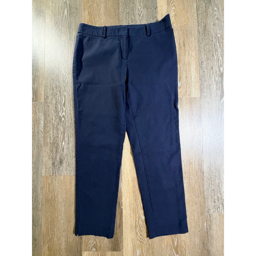 Talbots Hampshire Pants Womens 32" Navy Blue Textured Ankle Slim Leg 5916